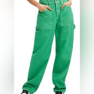 Good American Lawn Green Women's Carpenter Jeans Size 10/30 NWT SOFT & COMFY!!!!